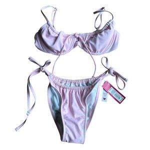 NWT Pink Polka Dot Bikini Set